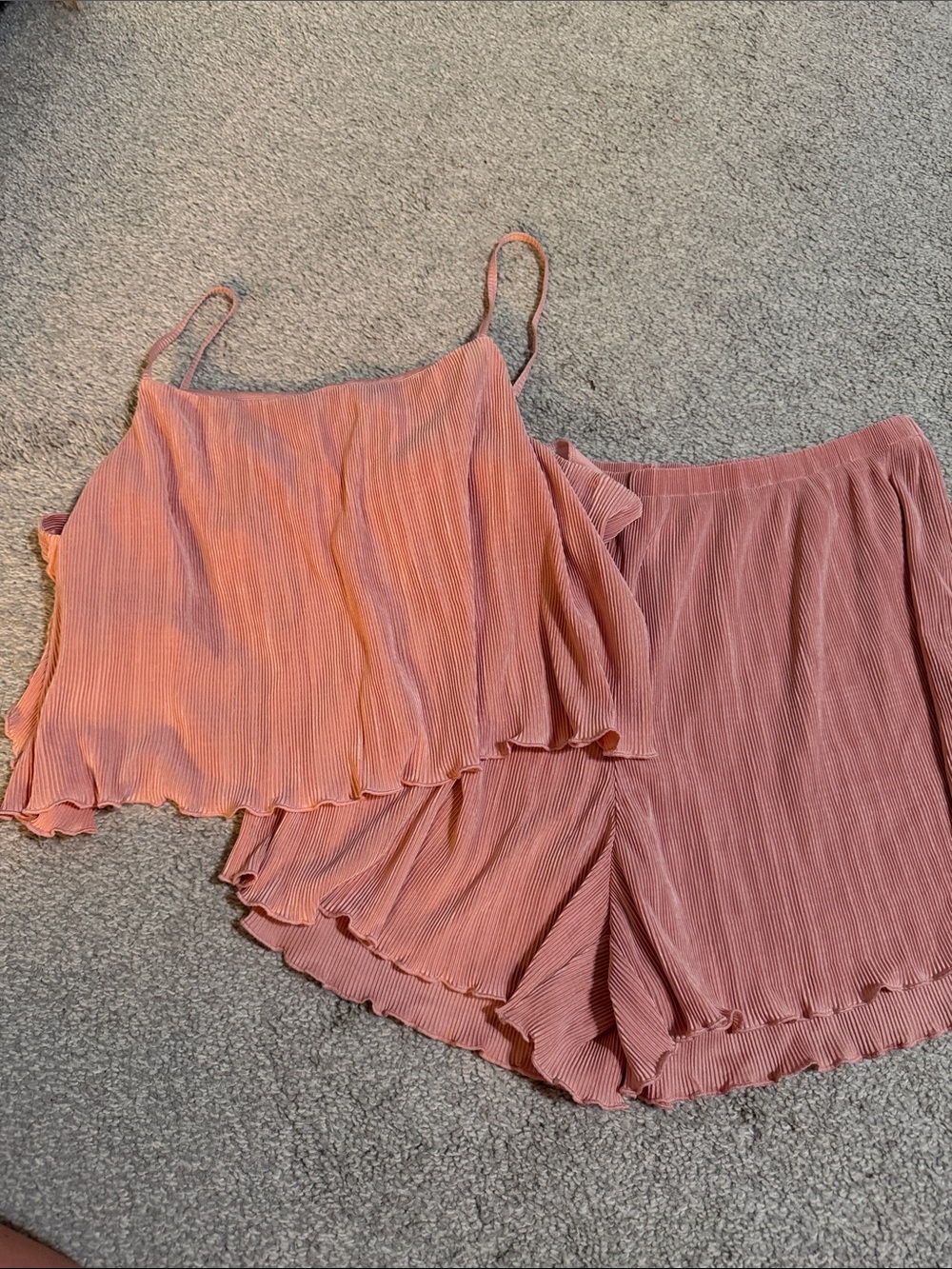 Soft Ribbed Dusty Pink Cami & Shorts Sleep Set